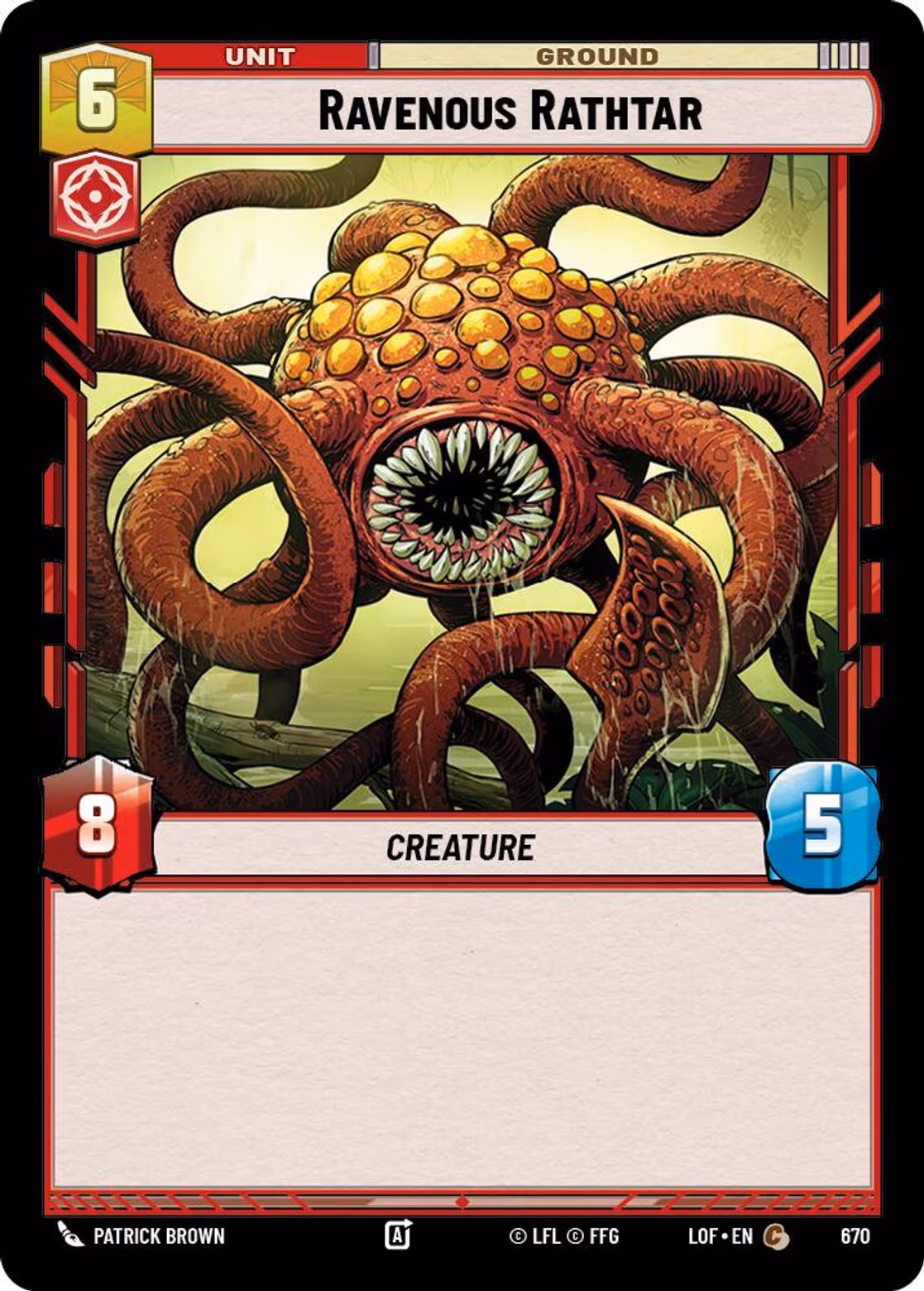 Ravenous Rathtar LOF-670 Foil Star Wars Unlimited card