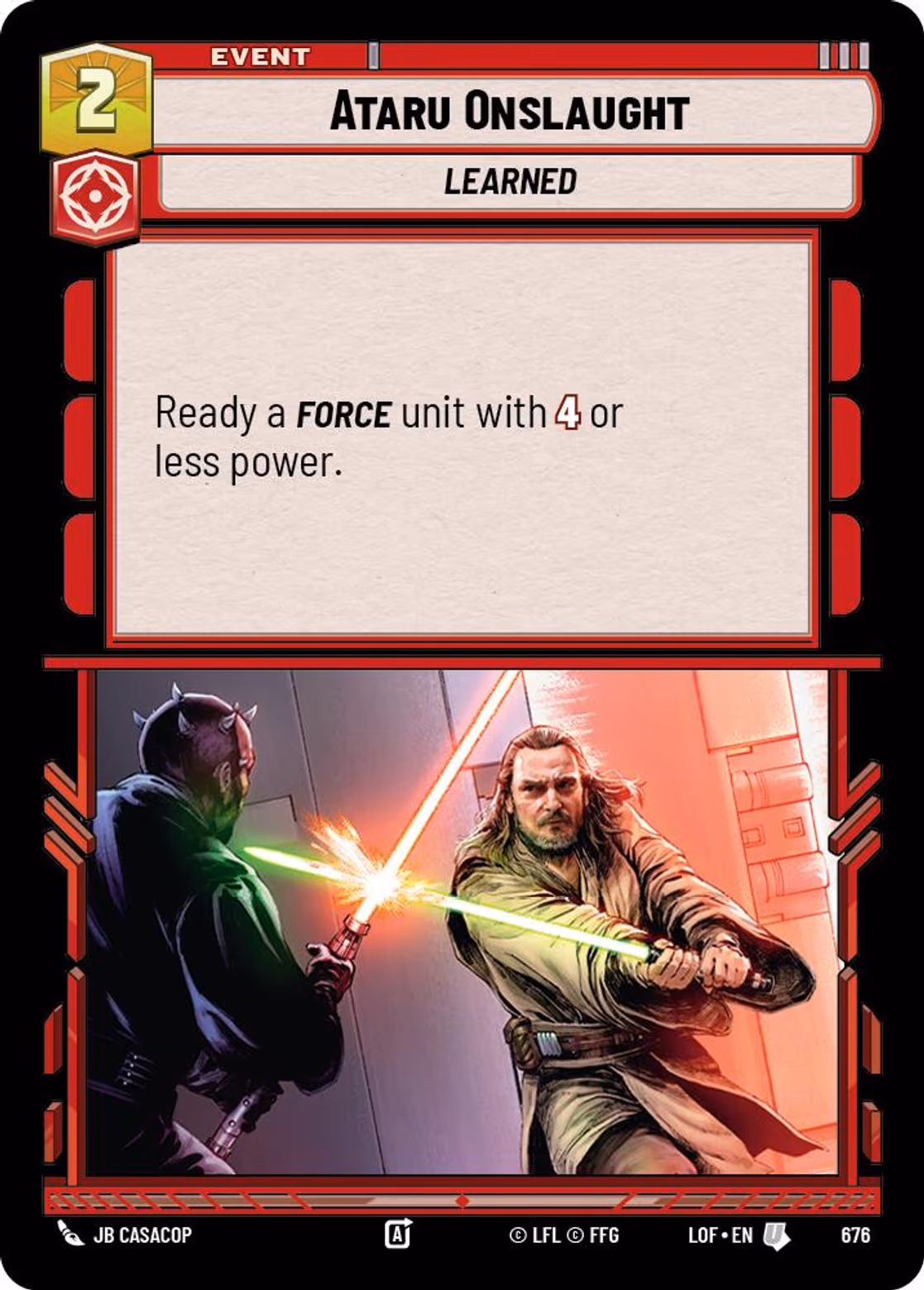 Ataru Onslaught LOF-676 Foil Star Wars Unlimited card