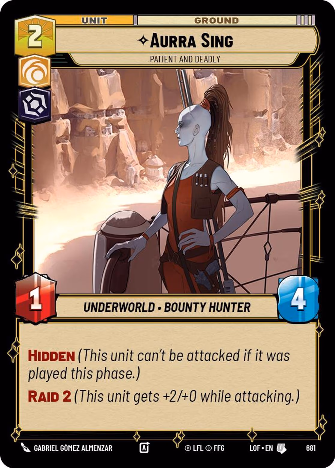 Aurra Sing - Patient and Deadly LOF-681 Foil Star Wars Unlimited card