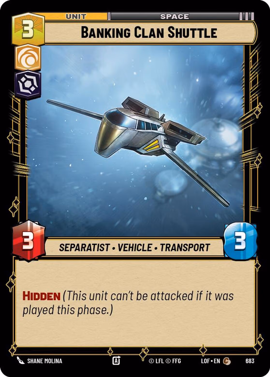 Banking Clan Shuttle LOF-683 Foil Star Wars Unlimited card