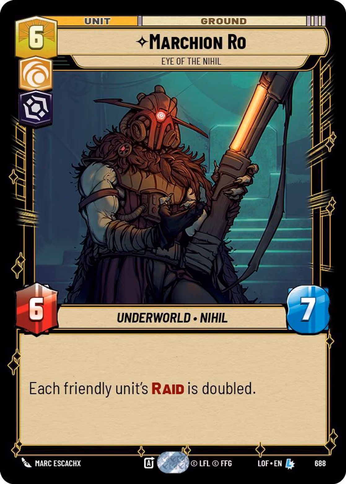 Marchion Ro - Eye of the Nihil LOF-688 Foil Star Wars Unlimited card