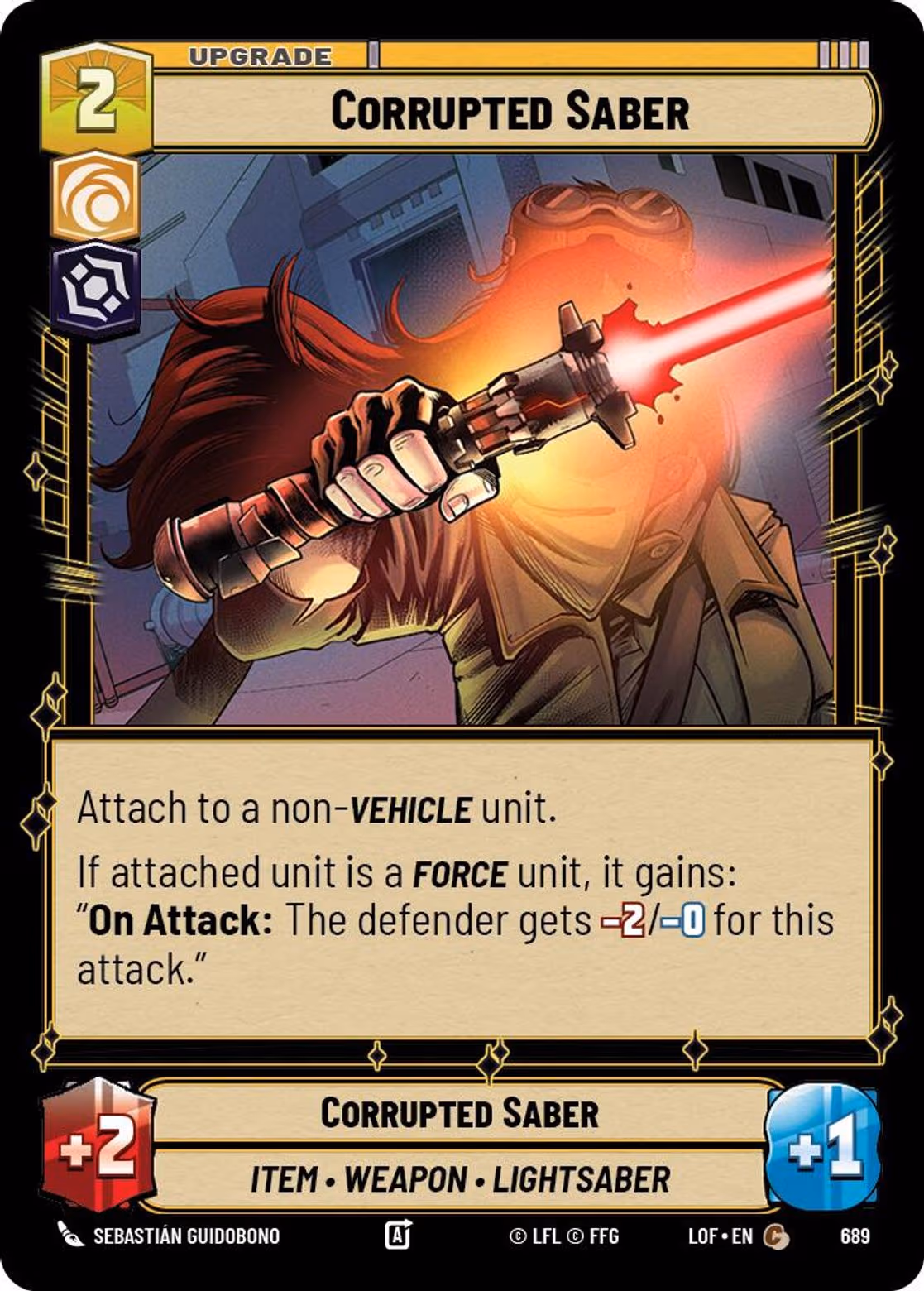 Corrupted Saber LOF-689 Foil Star Wars Unlimited card