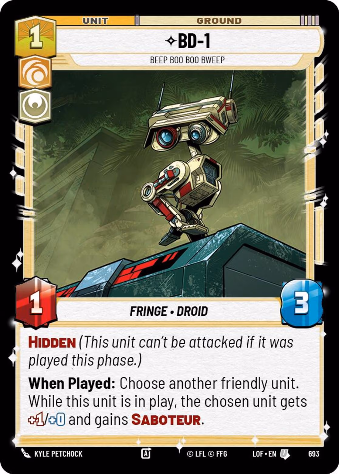 BD-1 - Beep Boo Boo Bweep LOF-693 Foil Star Wars Unlimited card