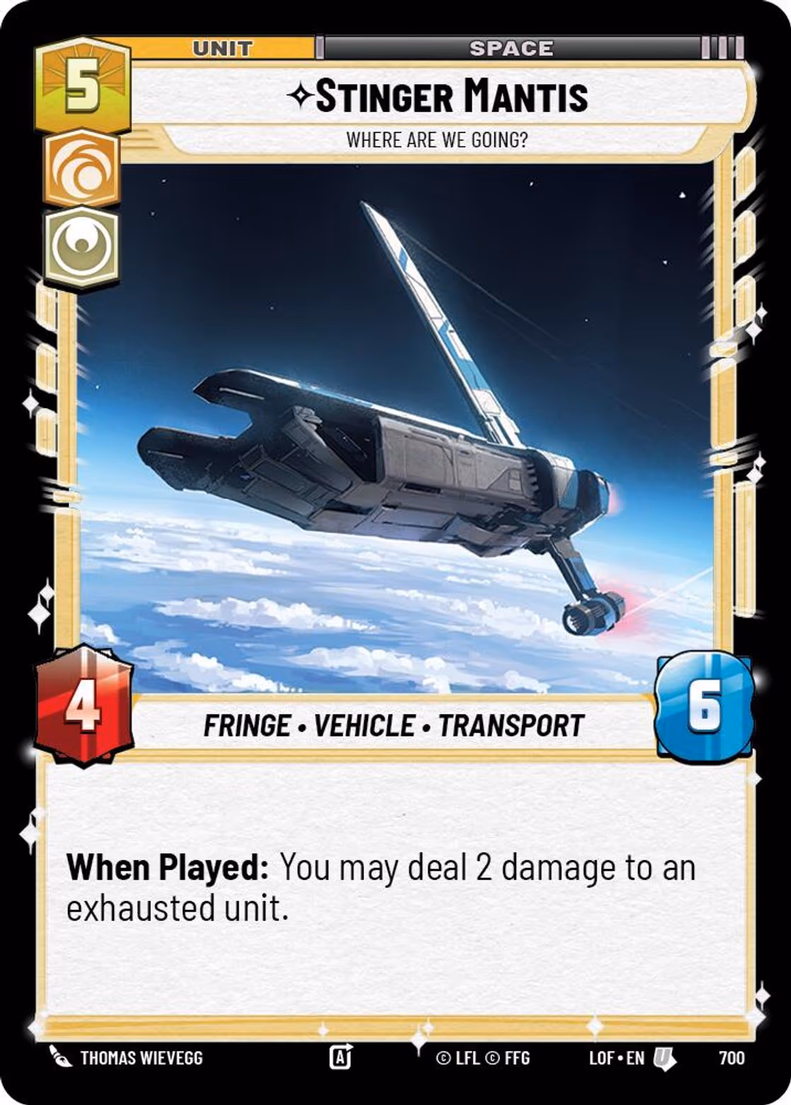 Stinger Mantis - Where Are We Going? LOF-700 Foil Star Wars Unlimited card