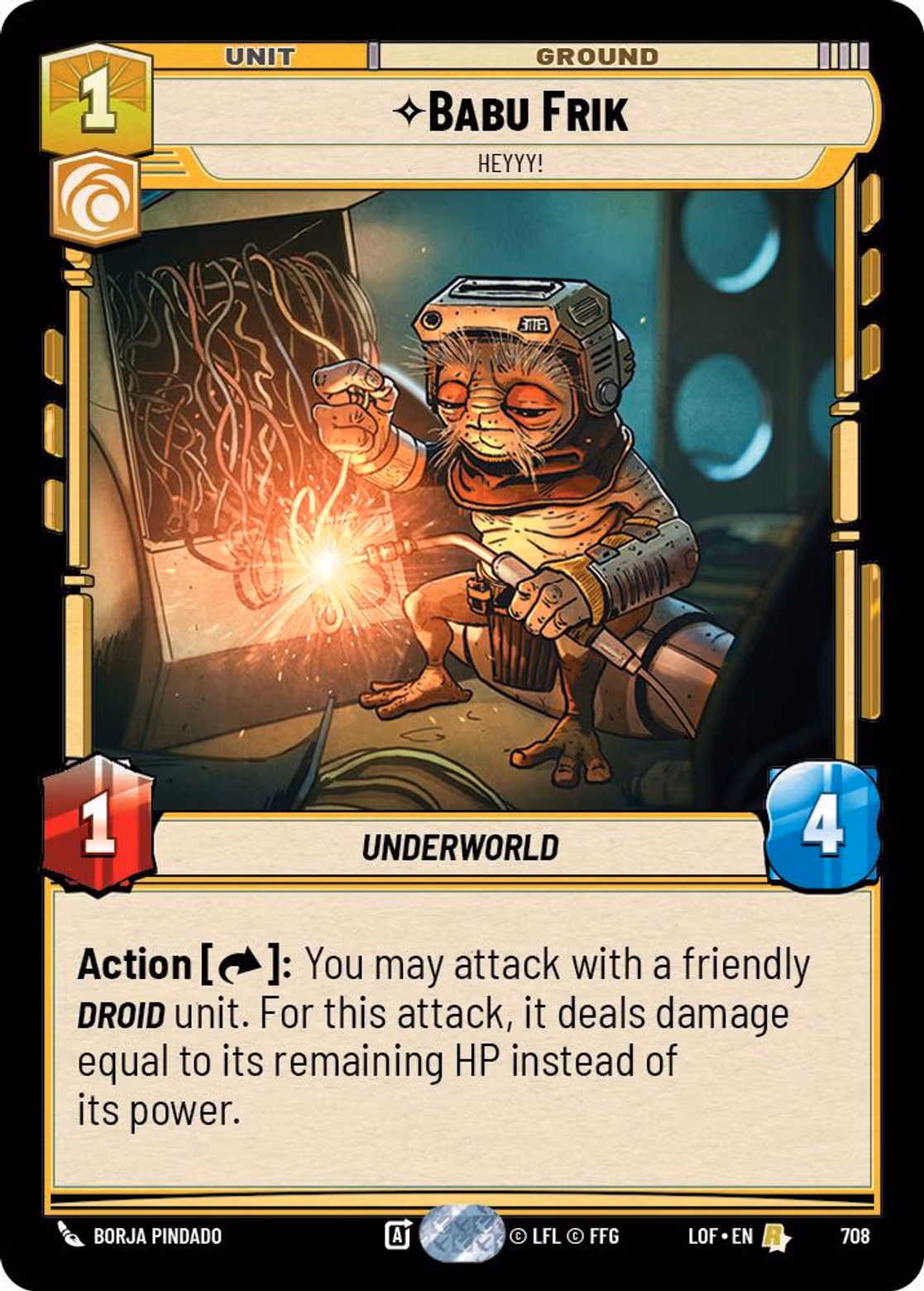 Babu Frik - Heyyy! LOF-708 Foil Star Wars Unlimited card