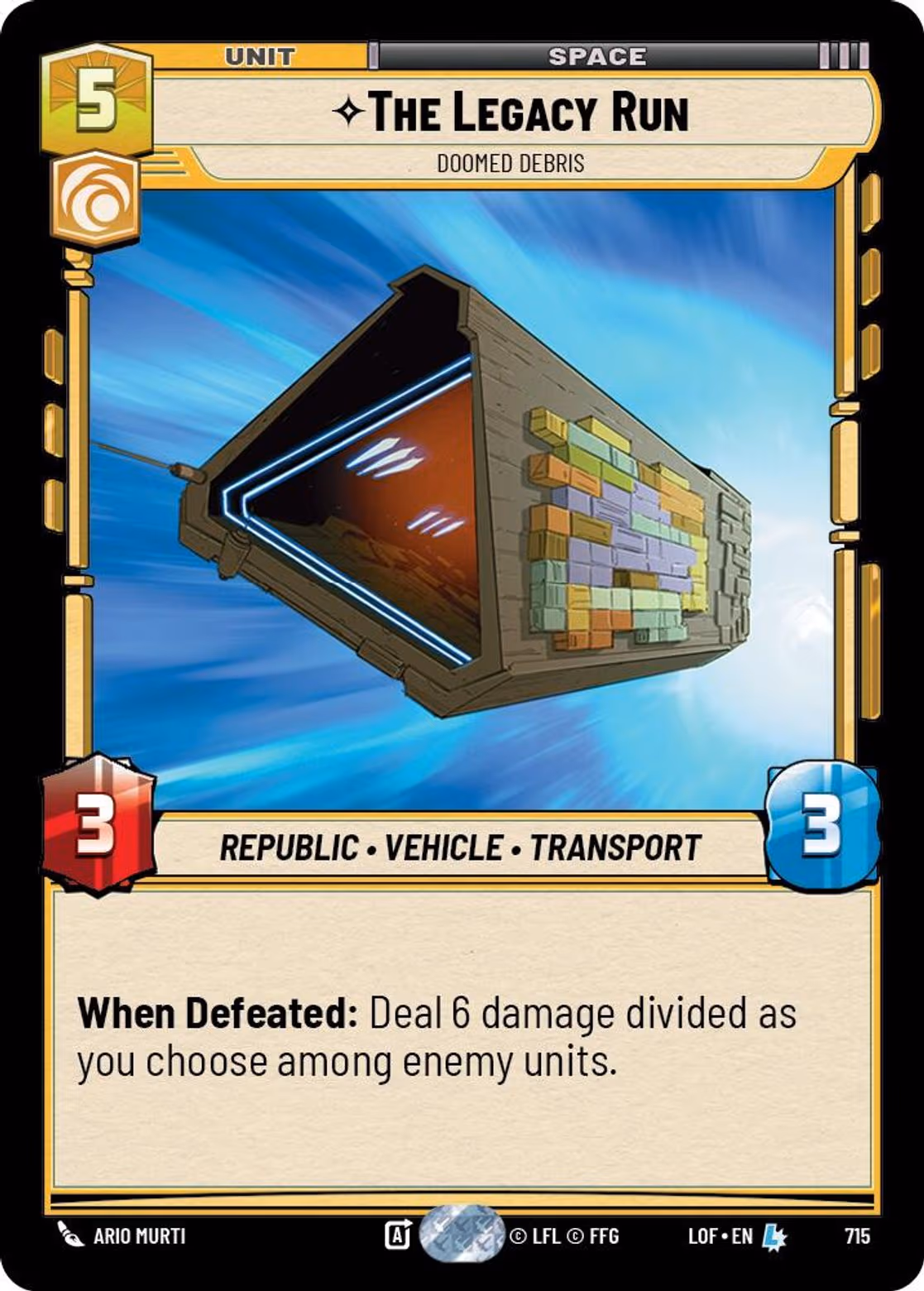 The Legacy Run - Doomed Debris LOF-715 Foil Star Wars Unlimited card