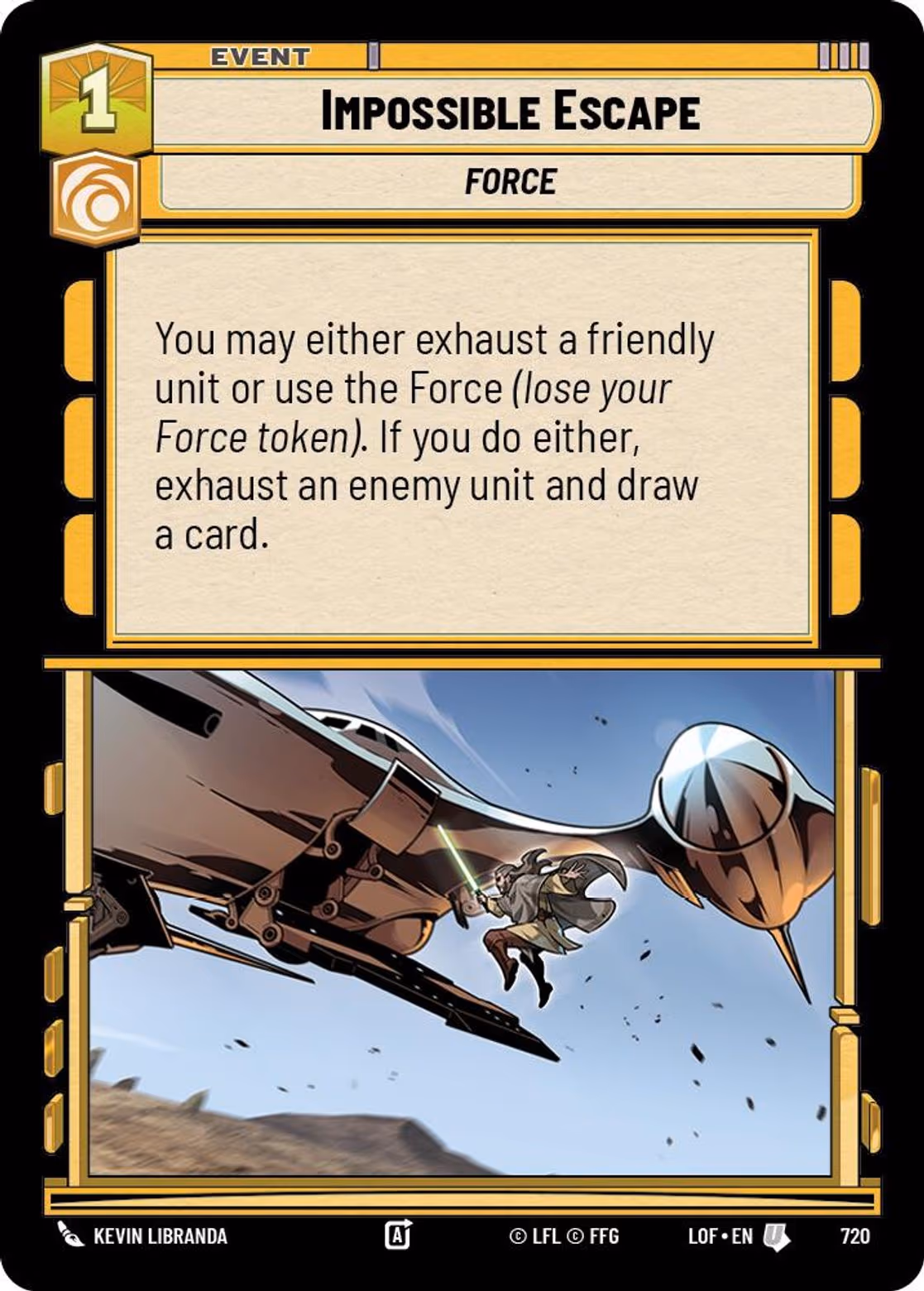 Impossible Escape LOF-720 Foil Star Wars Unlimited card