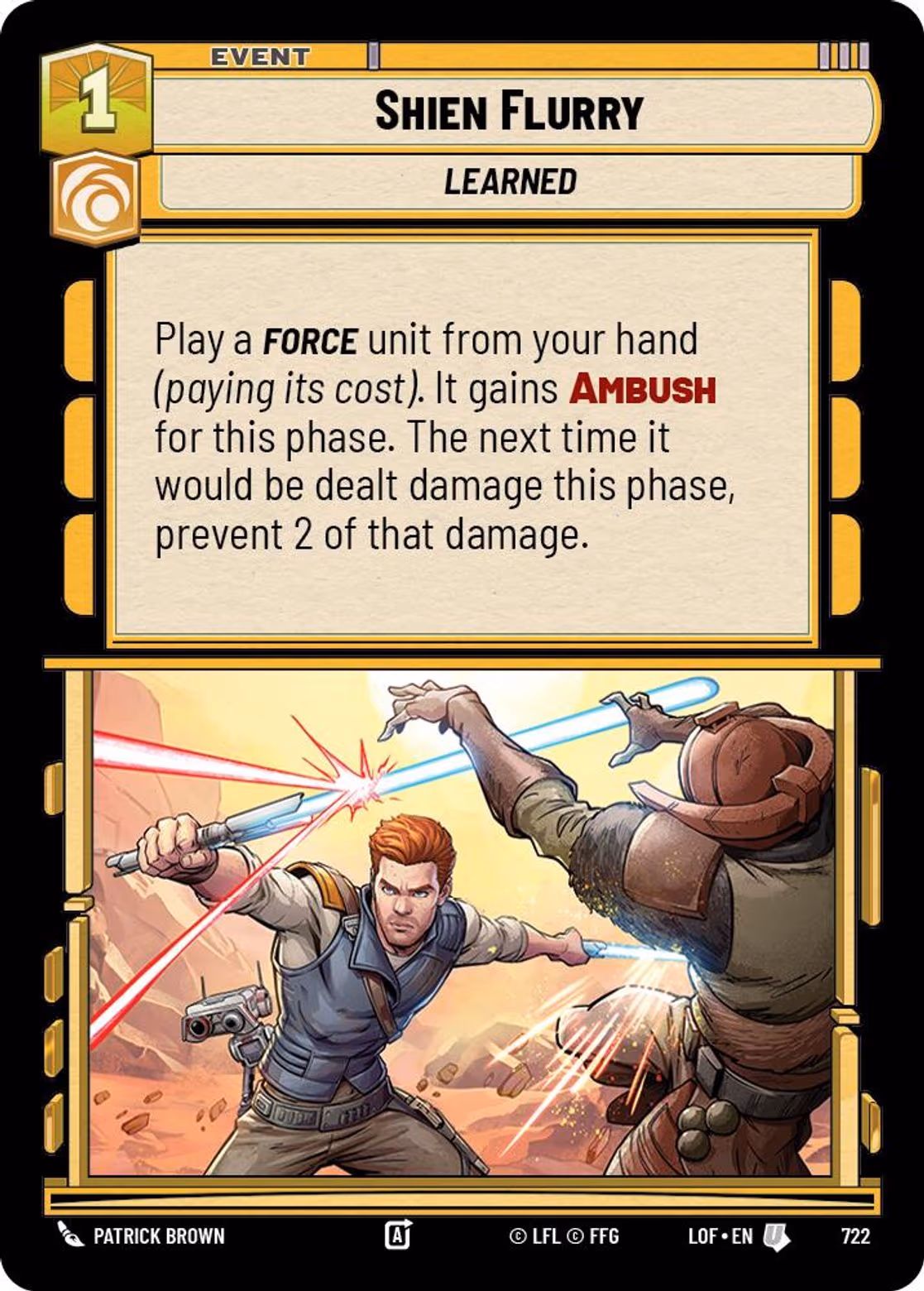 Shien Flurry LOF-722 Foil Star Wars Unlimited card
