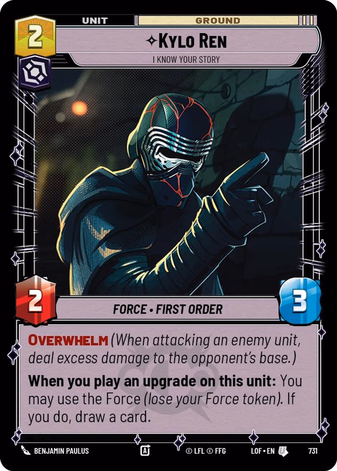 Kylo Ren - I Know Your Story LOF-731 Foil Star Wars Unlimited card