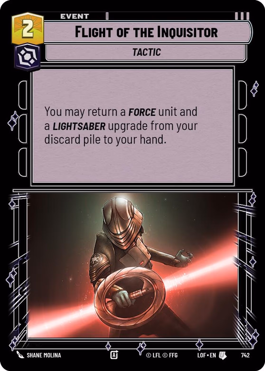 Flight of the Inquisitor LOF-742 Foil Star Wars Unlimited card