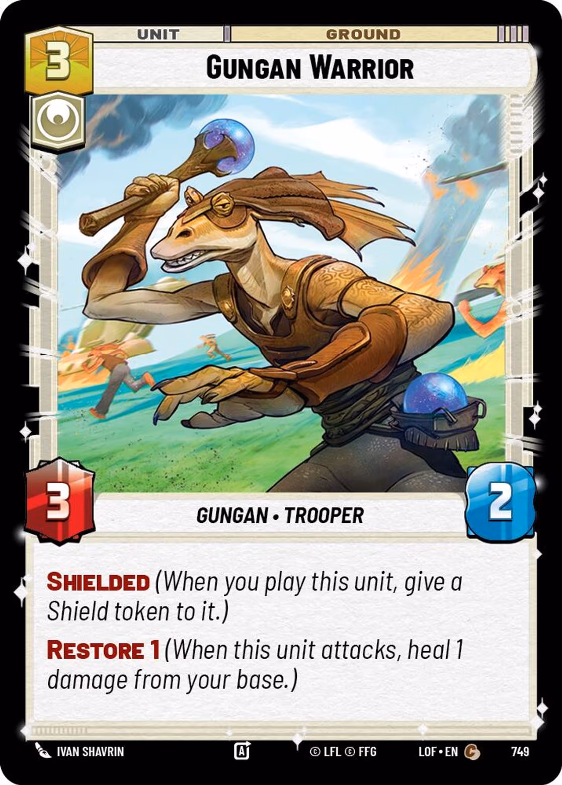Gungan Warrior LOF-749 Foil Star Wars Unlimited card