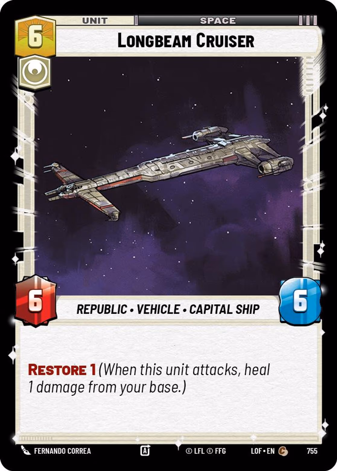 Longbeam Cruiser LOF-755 Foil Star Wars Unlimited card