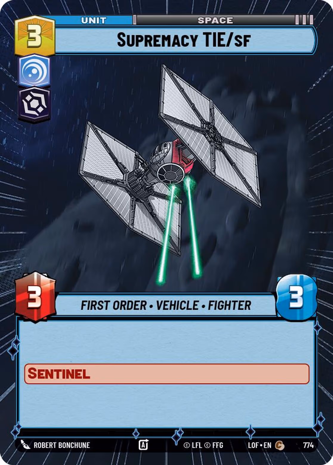 Supremacy TIE/sf LOF-774 Hyperspace Foil Star Wars Unlimited card