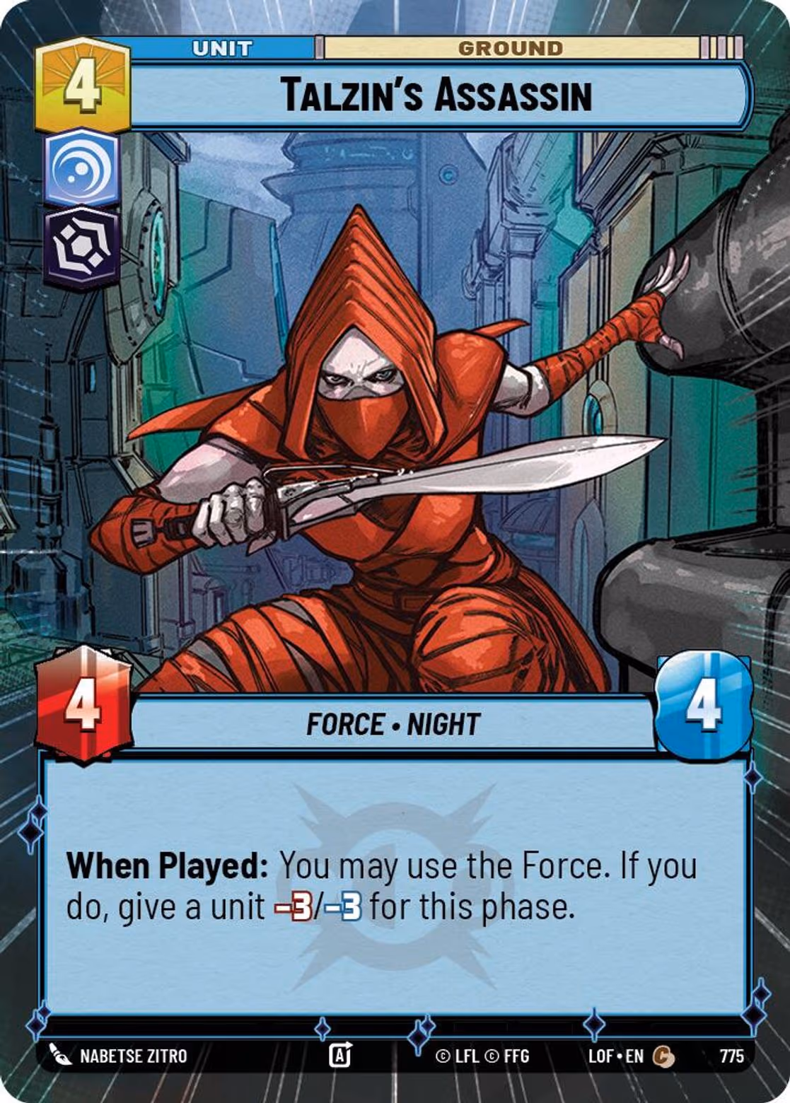 Talzin's Assassin LOF-775 Hyperspace Foil Star Wars Unlimited card