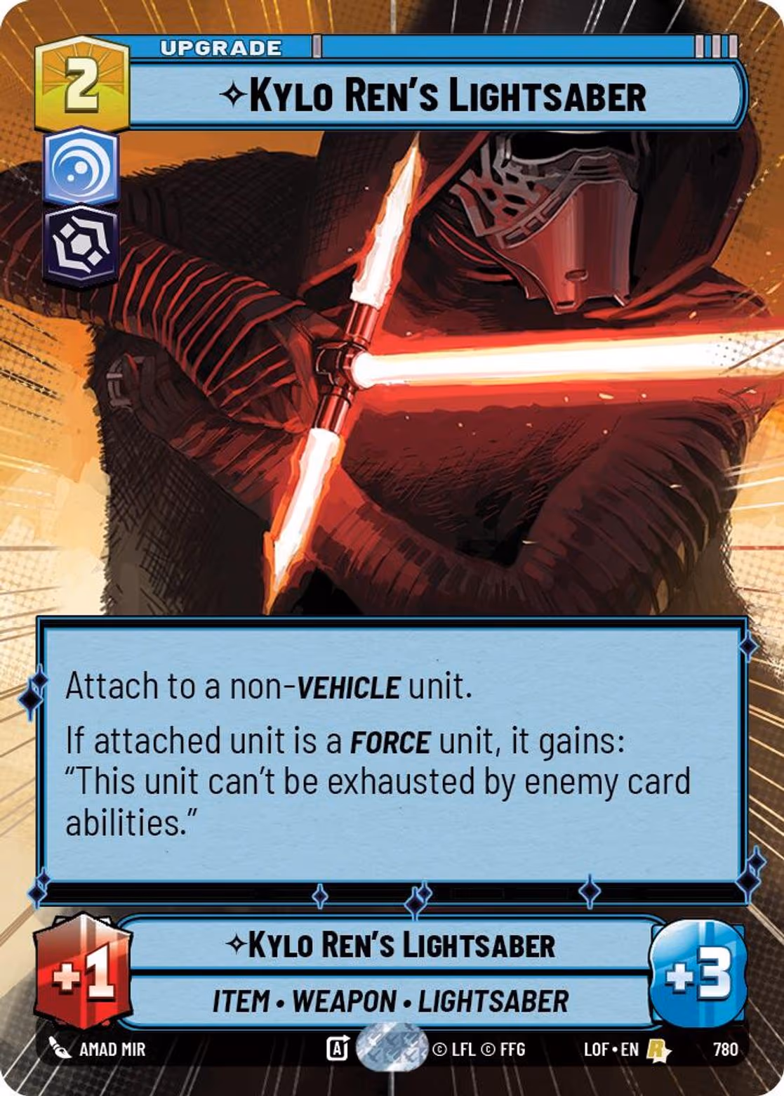 Kylo Ren's Lightsaber LOF-780 Hyperspace Foil Star Wars Unlimited card
