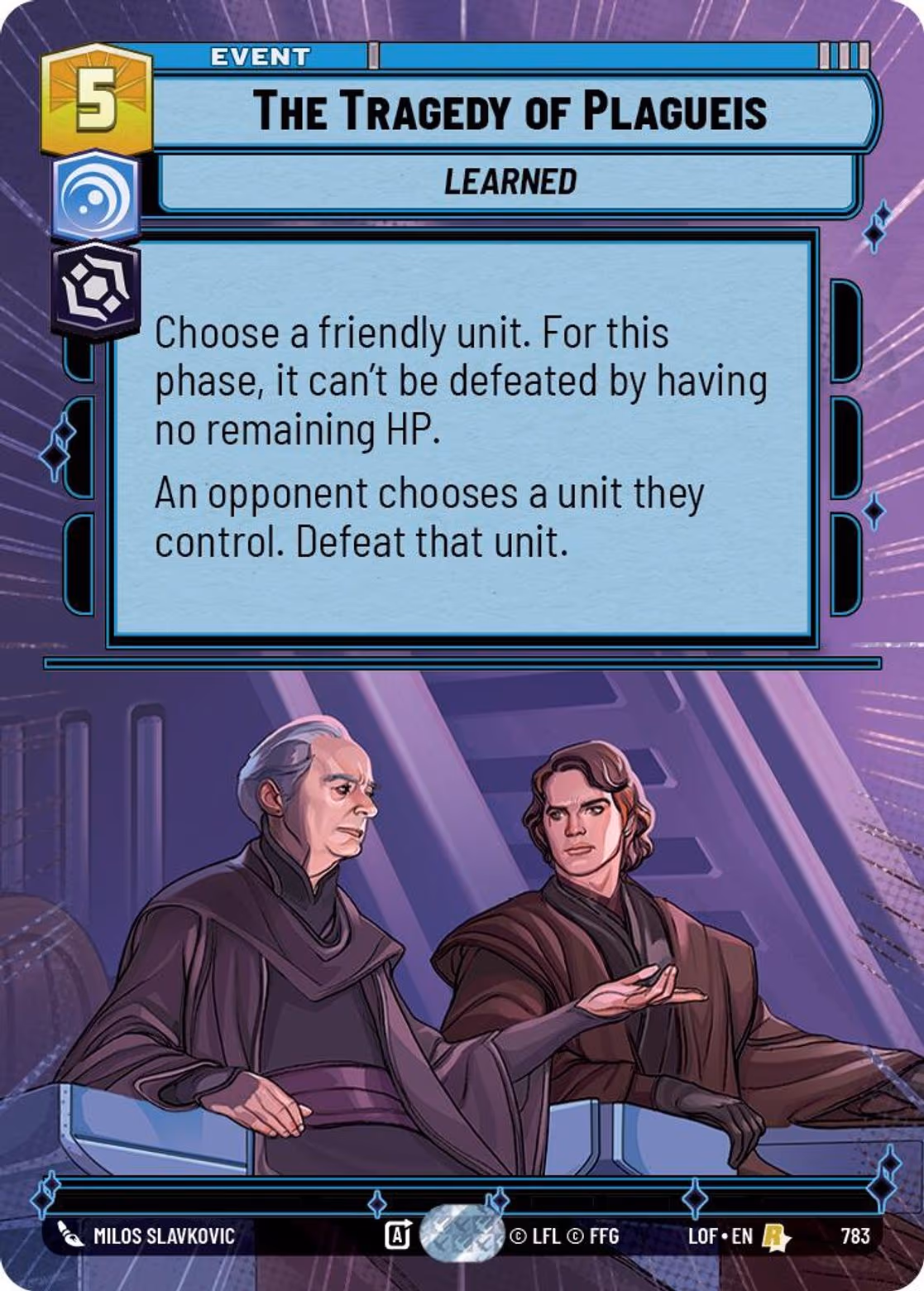 The Tragedy of Plagueis LOF-783 Hyperspace Foil Star Wars Unlimited card
