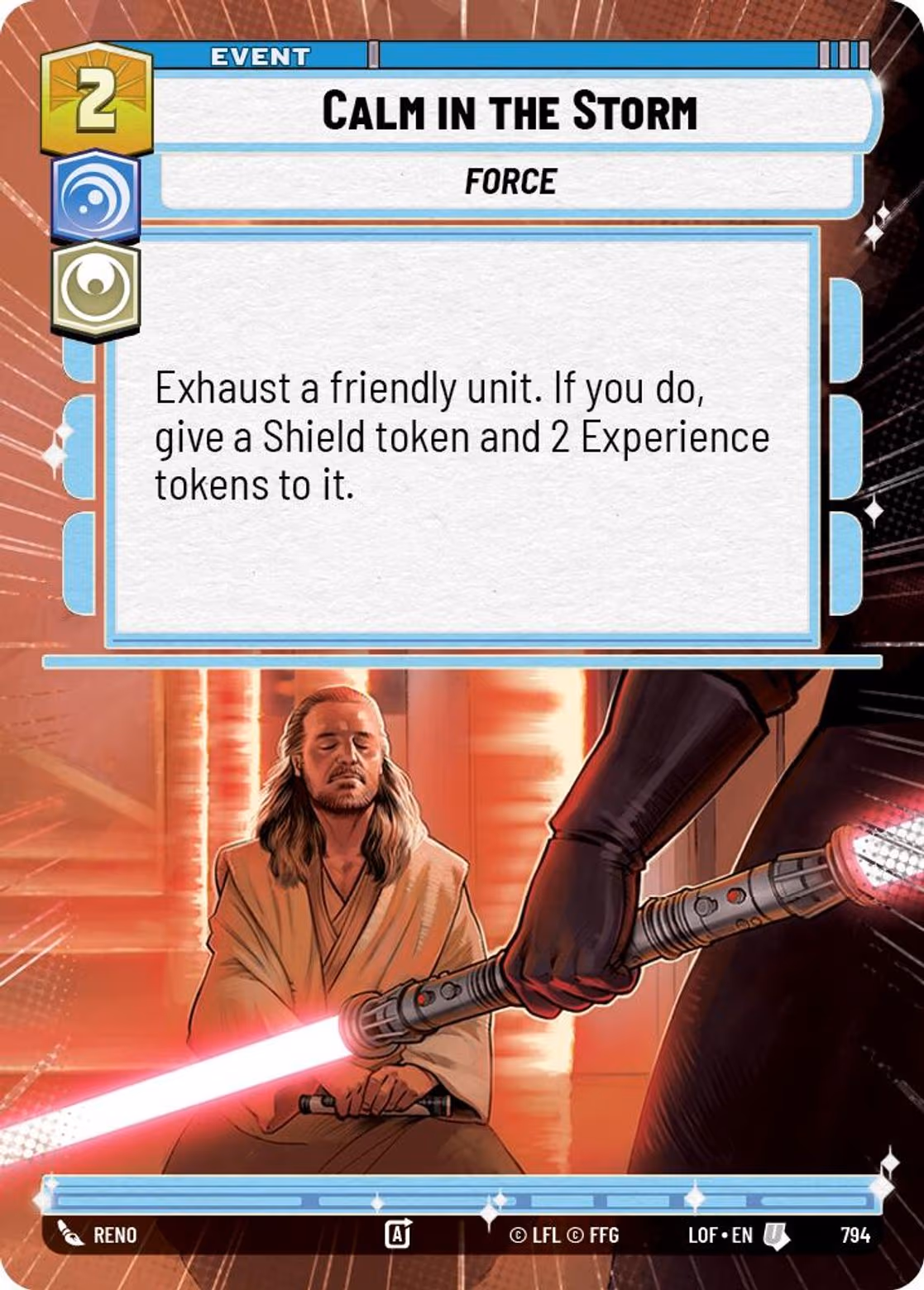Calm in the Storm LOF-794 Hyperspace Foil Star Wars Unlimited card