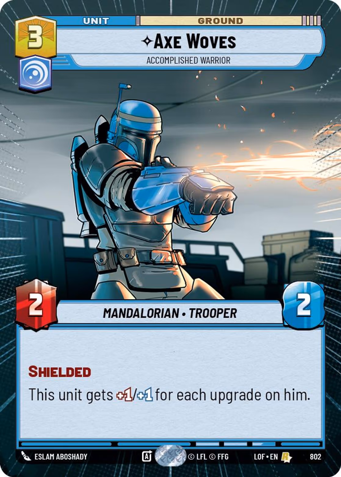 Axe Woves - Accomplished Warrior LOF-802 Hyperspace Foil Star Wars Unlimited card