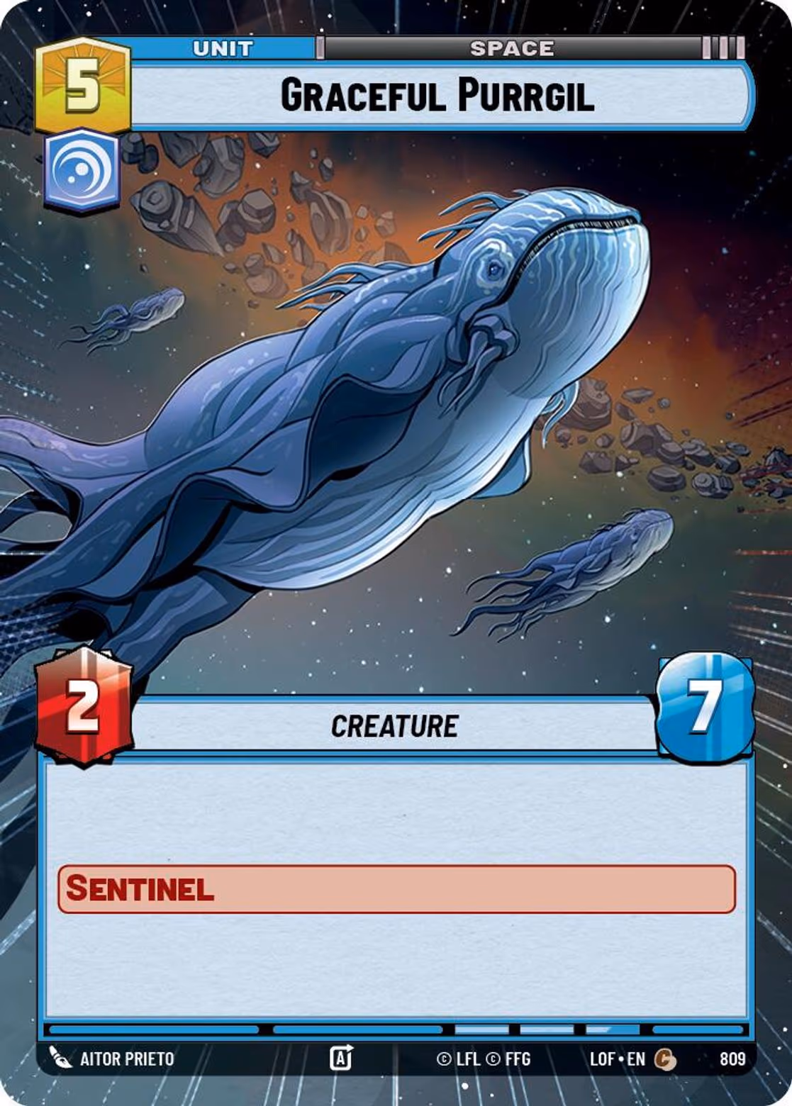 Graceful Purrgil LOF-809 Hyperspace Foil Star Wars Unlimited card