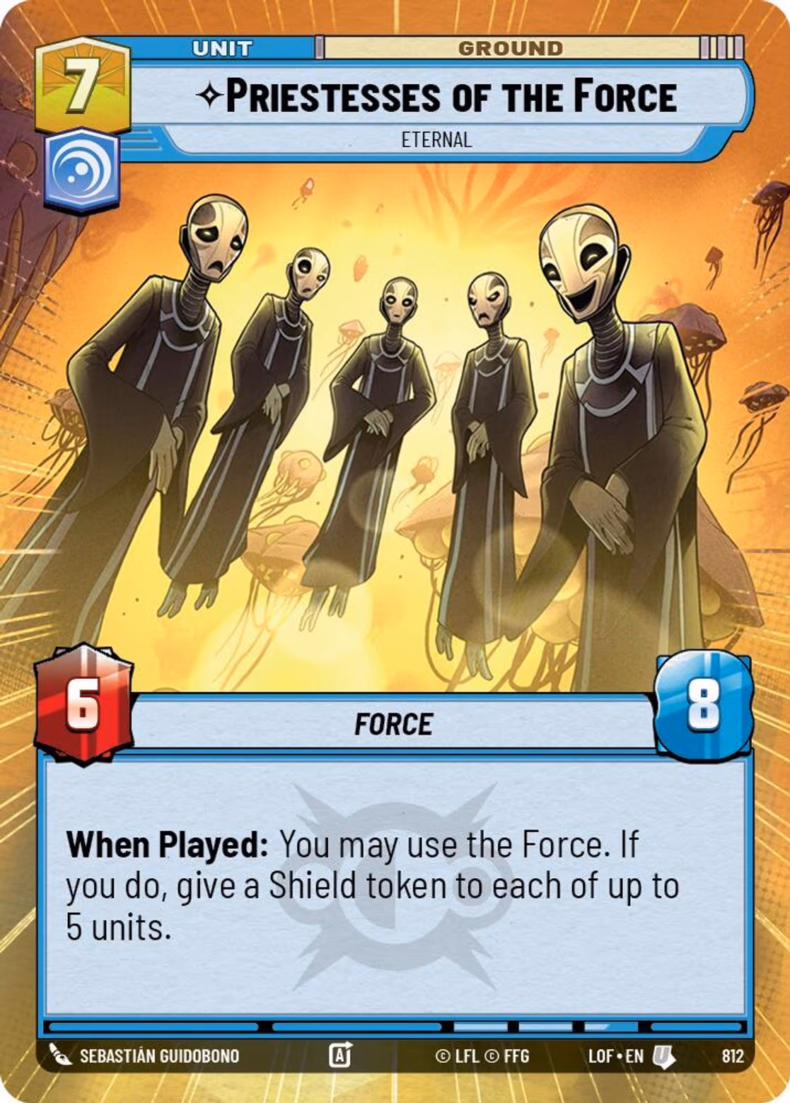 Priestesses of the Force - Eternal LOF-812 Hyperspace Foil Star Wars Unlimited card