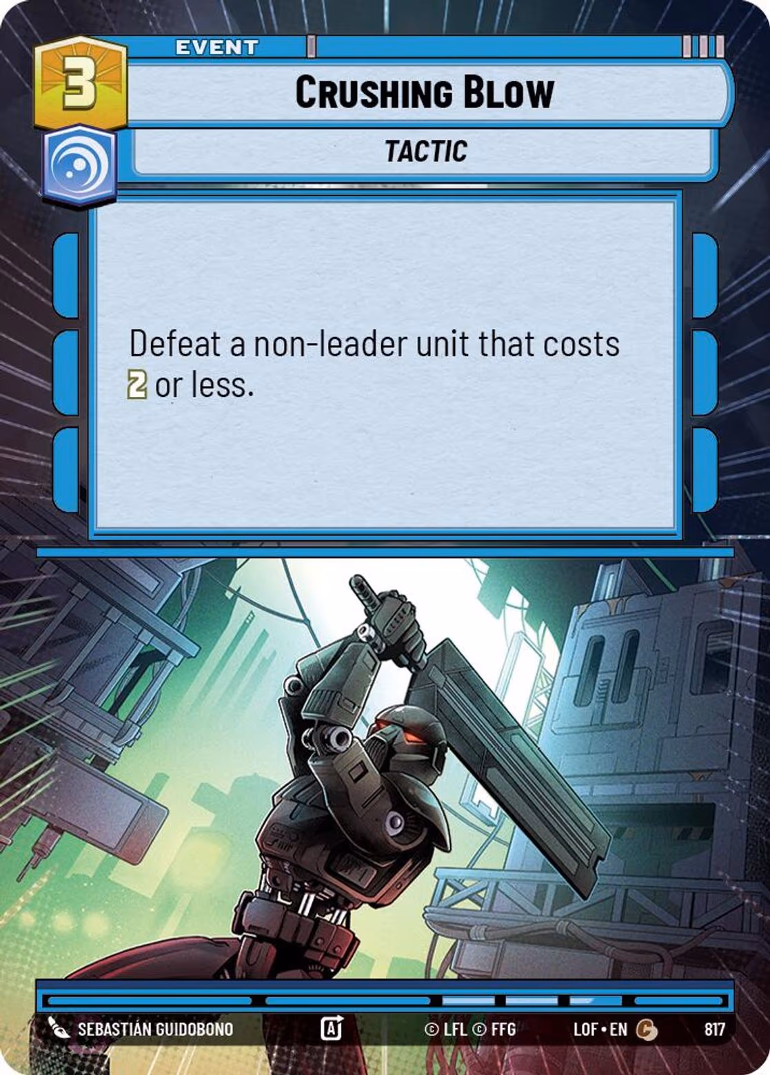 Crushing Blow LOF-817 Hyperspace Foil Star Wars Unlimited card