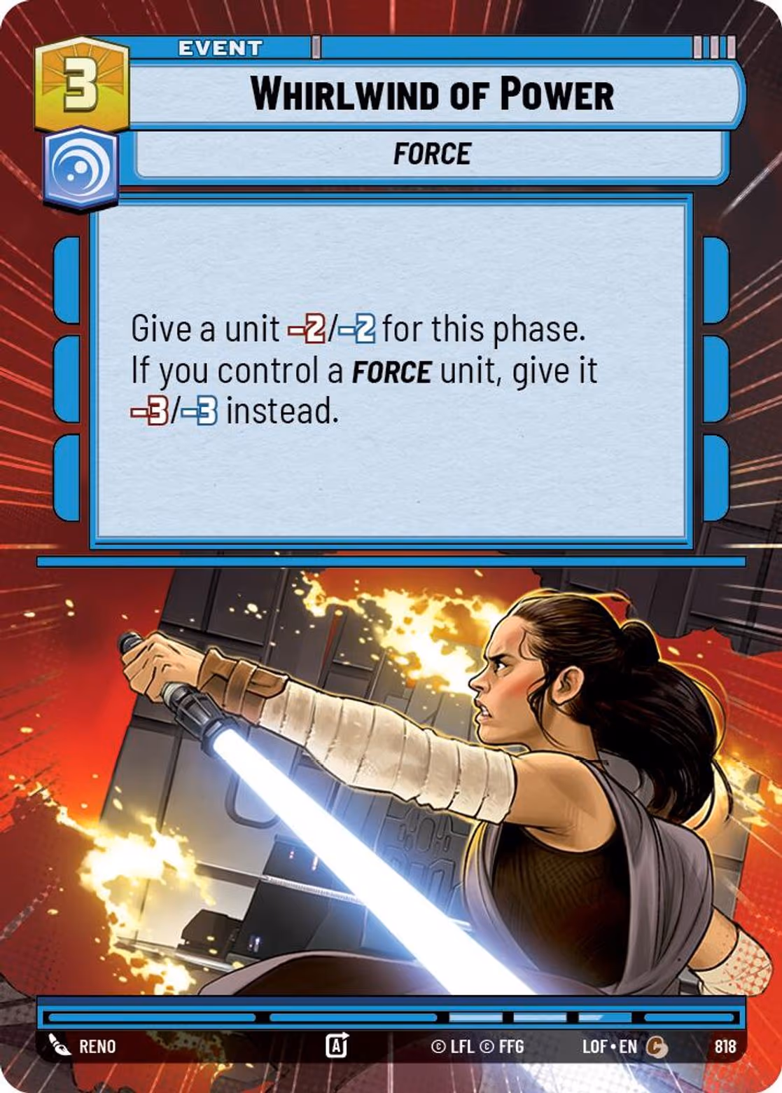 Whirlwind of Power LOF-818 Hyperspace Foil Star Wars Unlimited card