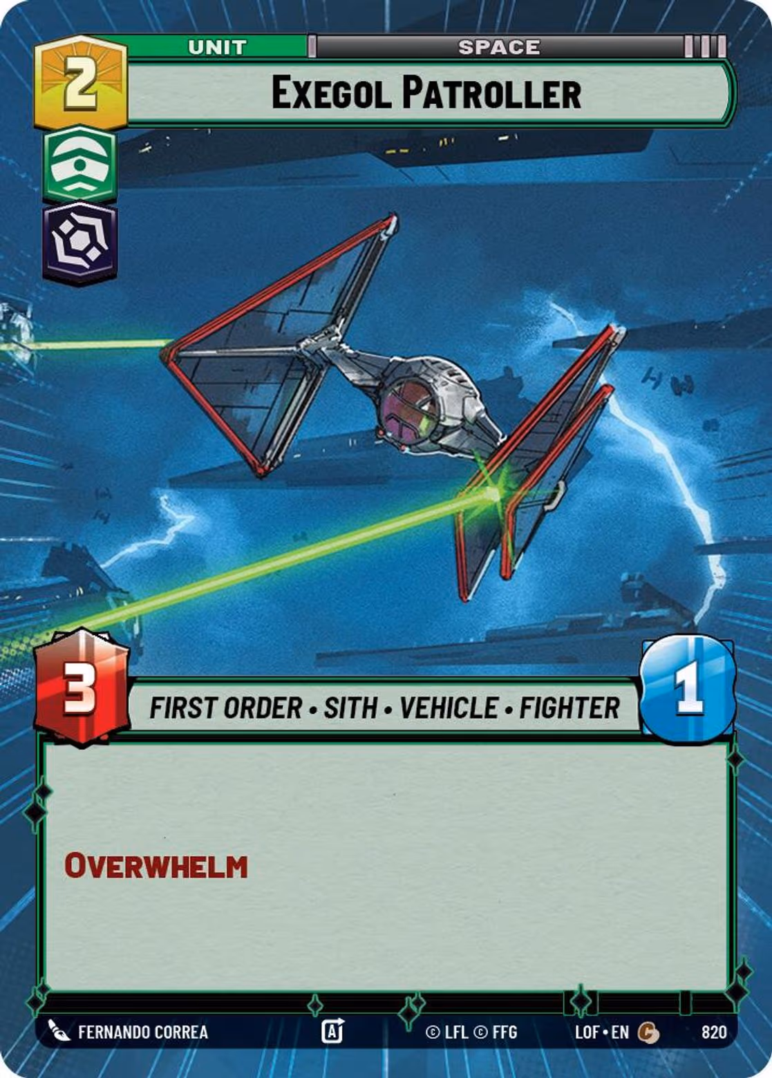Exegol Patroller LOF-820 Hyperspace Foil Star Wars Unlimited card