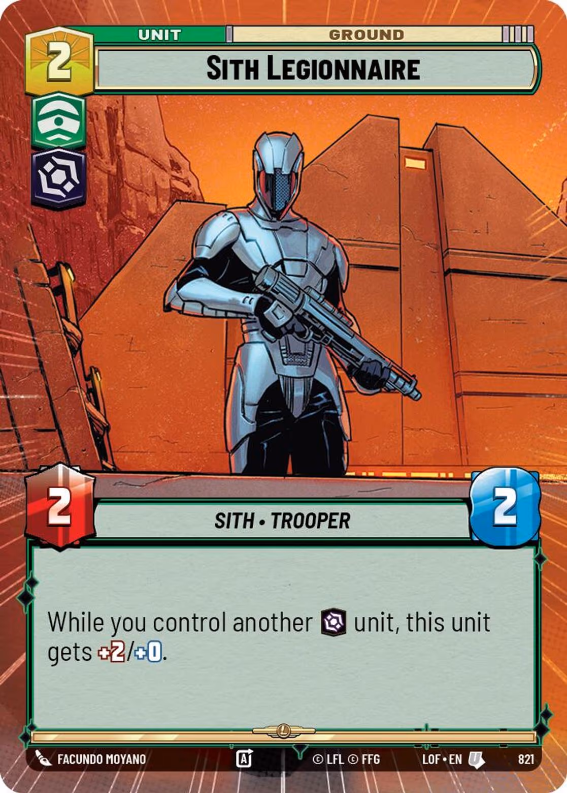 Sith Legionnaire LOF-821 Hyperspace Foil Star Wars Unlimited card