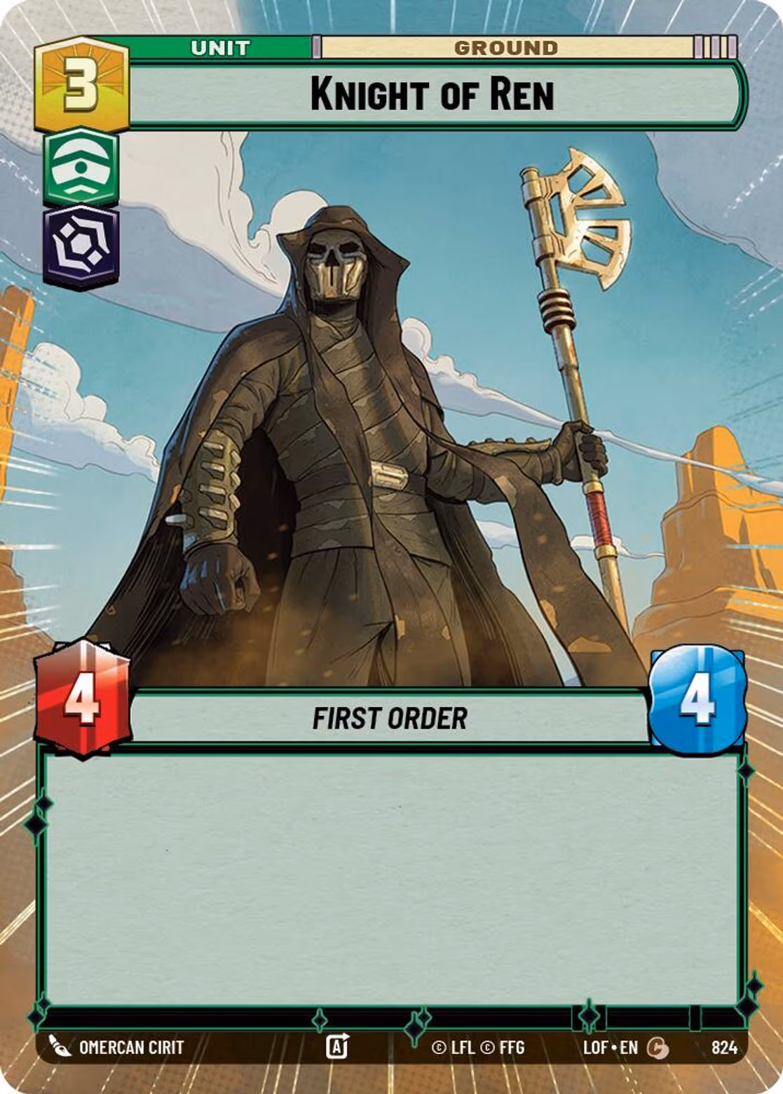 Knight of Ren LOF-824 Hyperspace Foil Star Wars Unlimited card