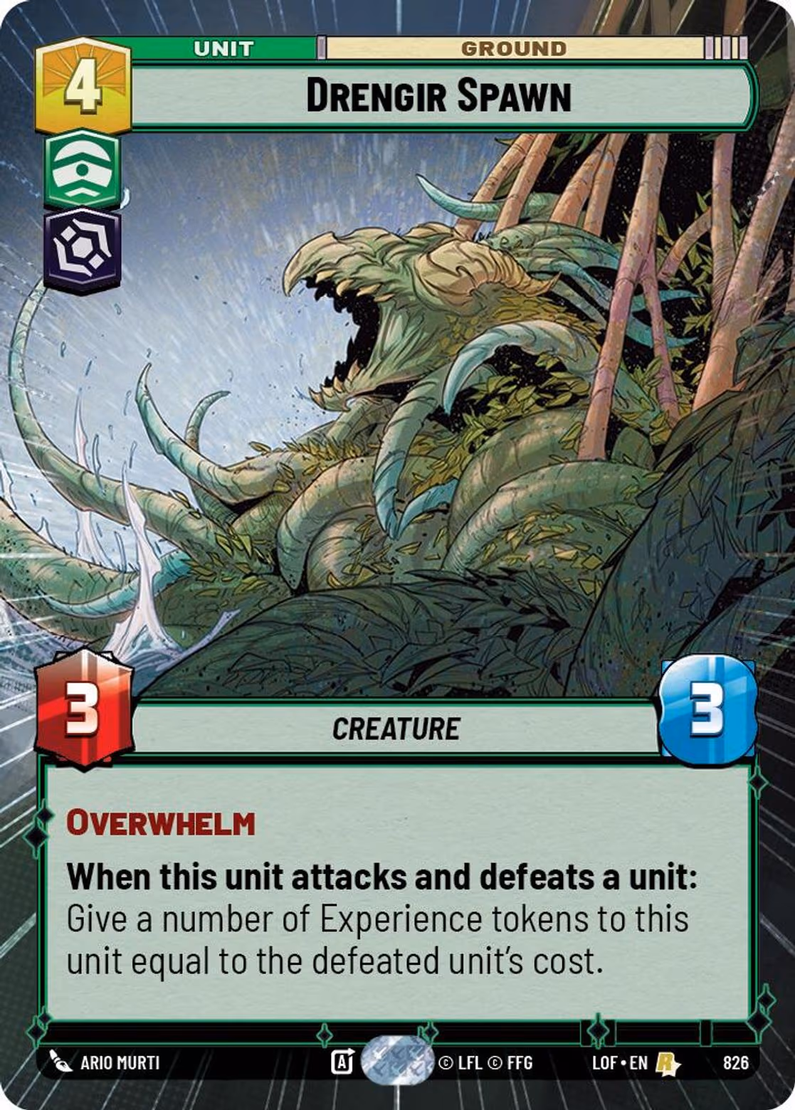 Drengir Spawn LOF-826 Hyperspace Foil Star Wars Unlimited card