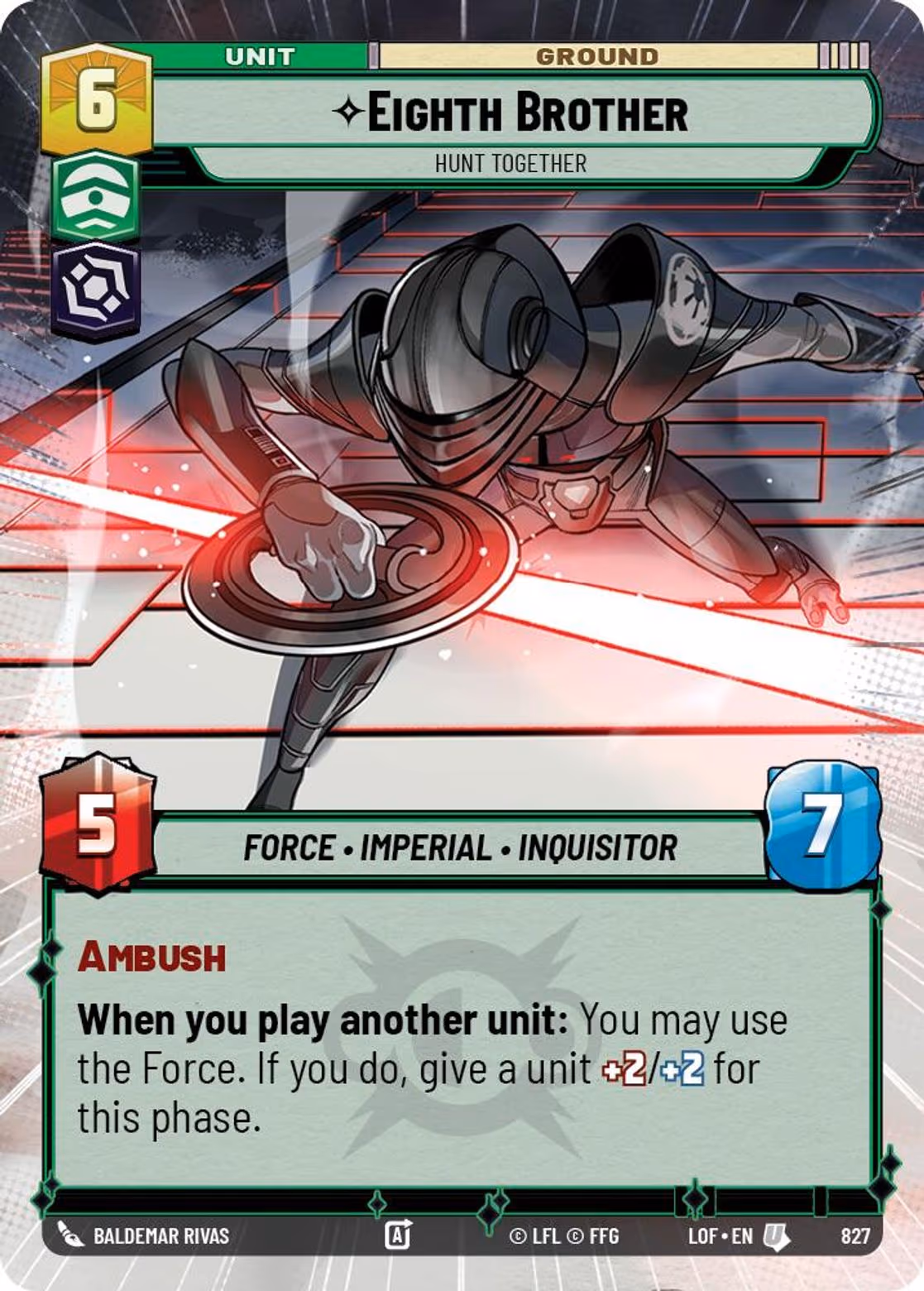 Eighth Brother - Hunt Together LOF-827 Hyperspace Foil Star Wars Unlimited card