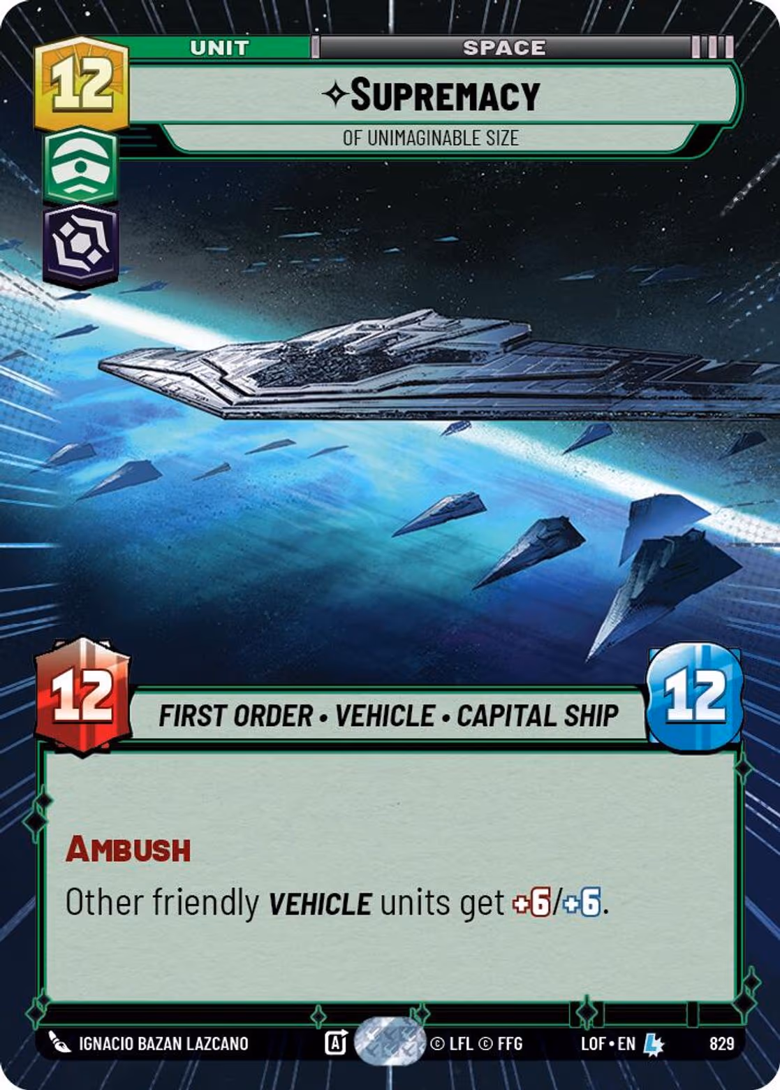 Supremacy - Of Unimaginable Size LOF-829 Hyperspace Foil Star Wars Unlimited card