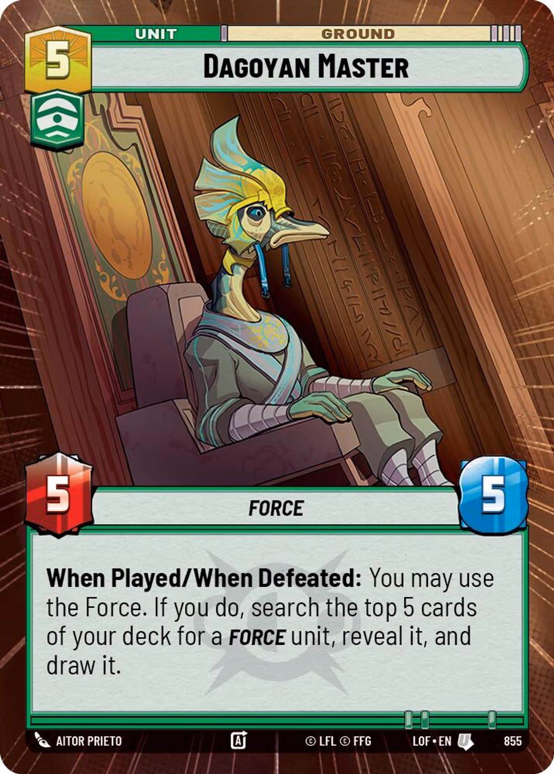 Dagoyan Master LOF-855 Hyperspace Foil Star Wars Unlimited card