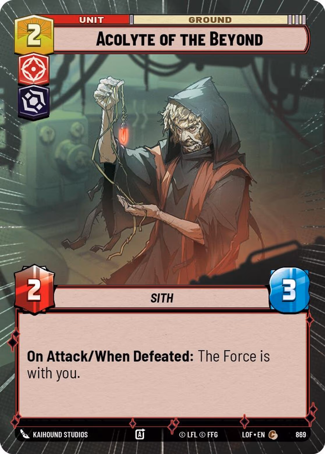 Acolyte of the Beyond LOF-869 Hyperspace Foil Star Wars Unlimited card