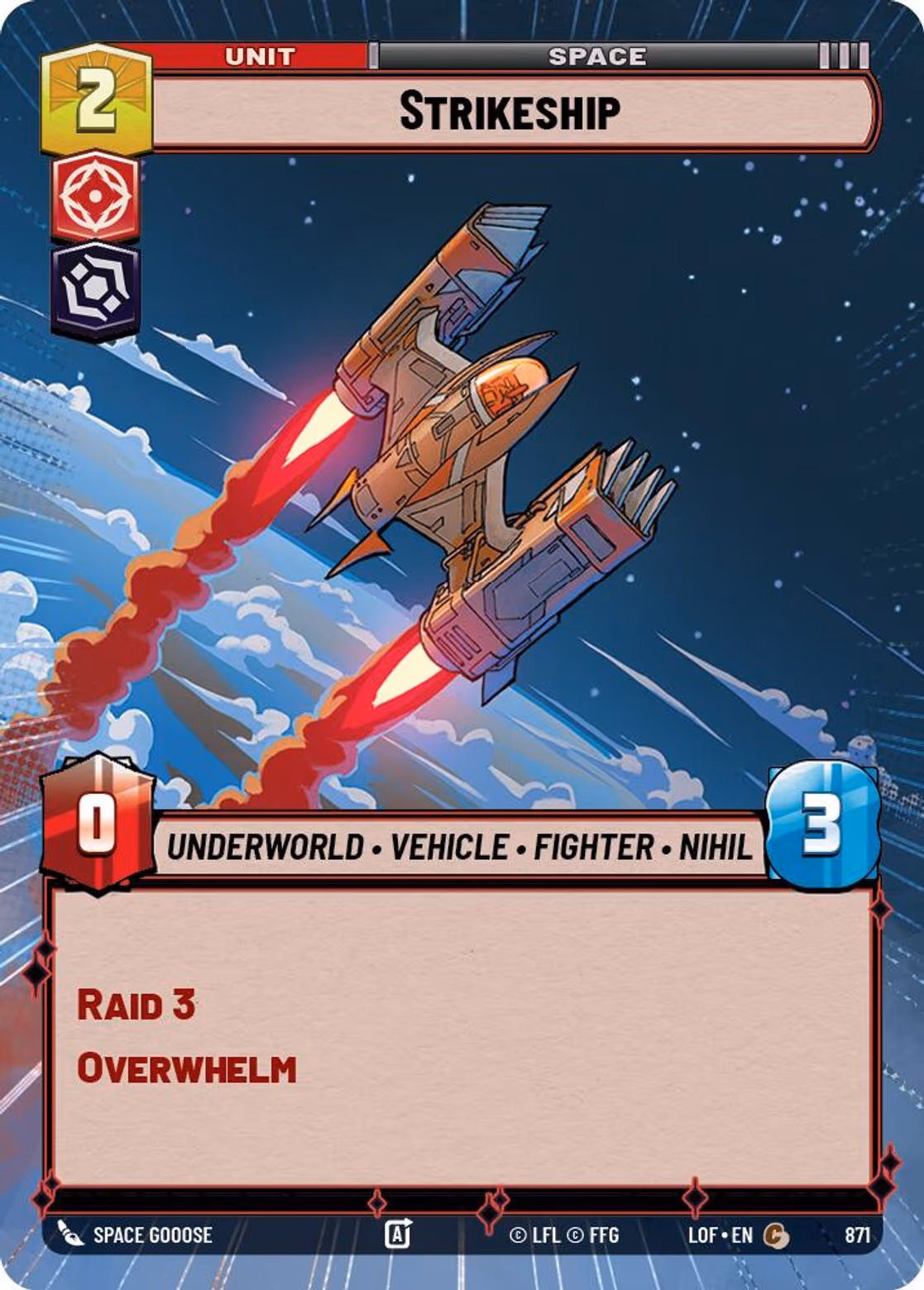 Strikeship LOF-871 Hyperspace Foil Star Wars Unlimited card