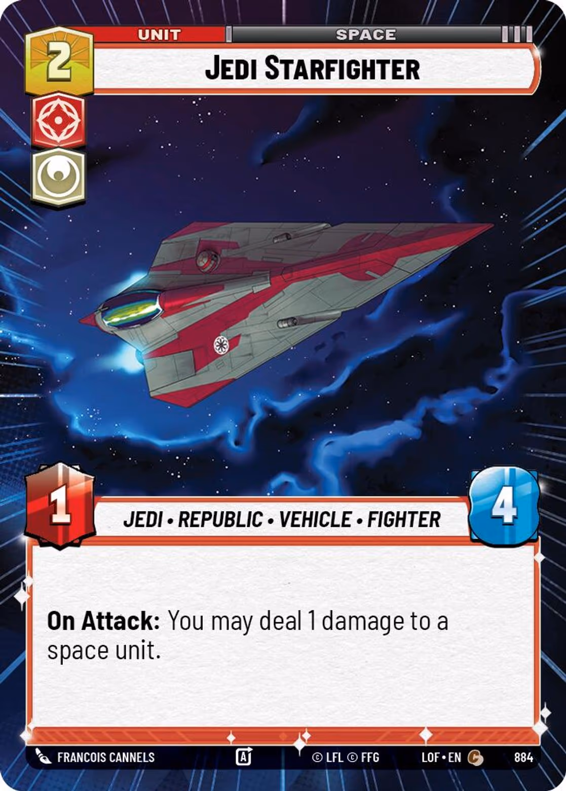 Jedi Starfighter LOF-884 Hyperspace Foil Star Wars Unlimited card