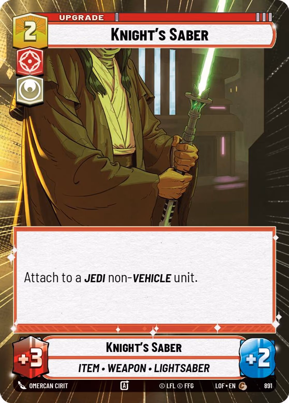 Knight's Saber LOF-891 Hyperspace Foil Star Wars Unlimited card