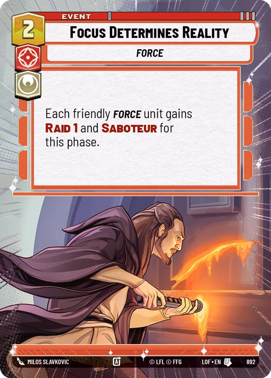 Focus Determines Reality LOF-892 Hyperspace Foil Star Wars Unlimited card