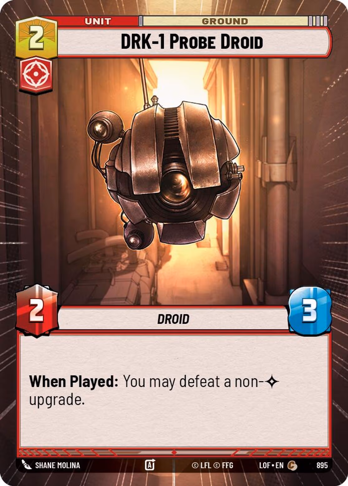 DRK-1 Probe Droid LOF-895 Hyperspace Foil Star Wars Unlimited card