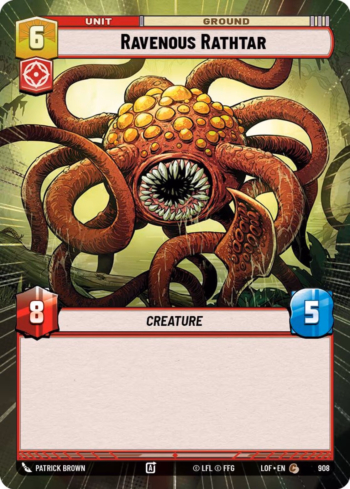Ravenous Rathtar LOF-908 Hyperspace Foil Star Wars Unlimited card