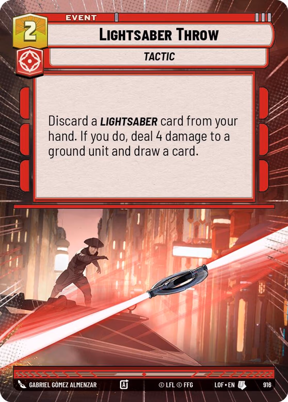 Lightsaber Throw LOF-916 Hyperspace Foil Star Wars Unlimited card