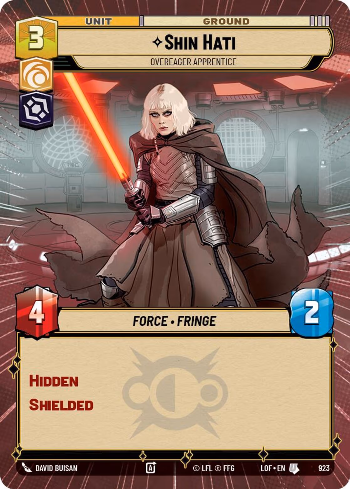 Shin Hati - Overeager Apprentice LOF-923 Hyperspace Foil Star Wars Unlimited card