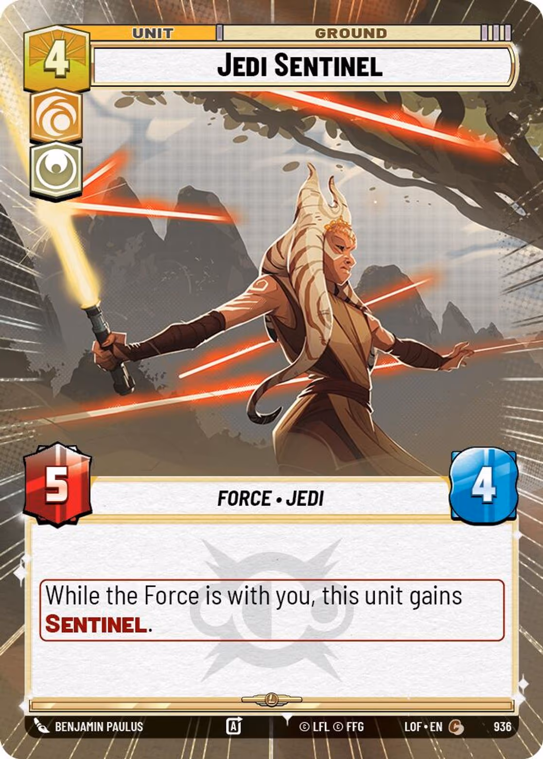 Jedi Sentinel LOF-936 Hyperspace Foil Star Wars Unlimited card