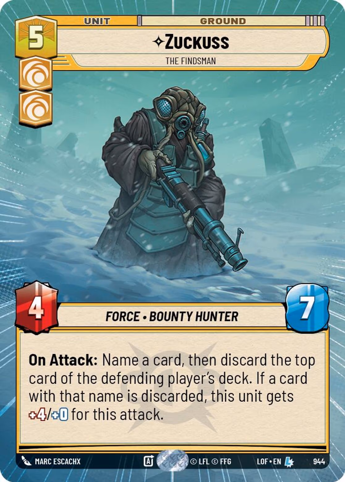 Zuckuss - The Findsman LOF-944 Hyperspace Foil Star Wars Unlimited card