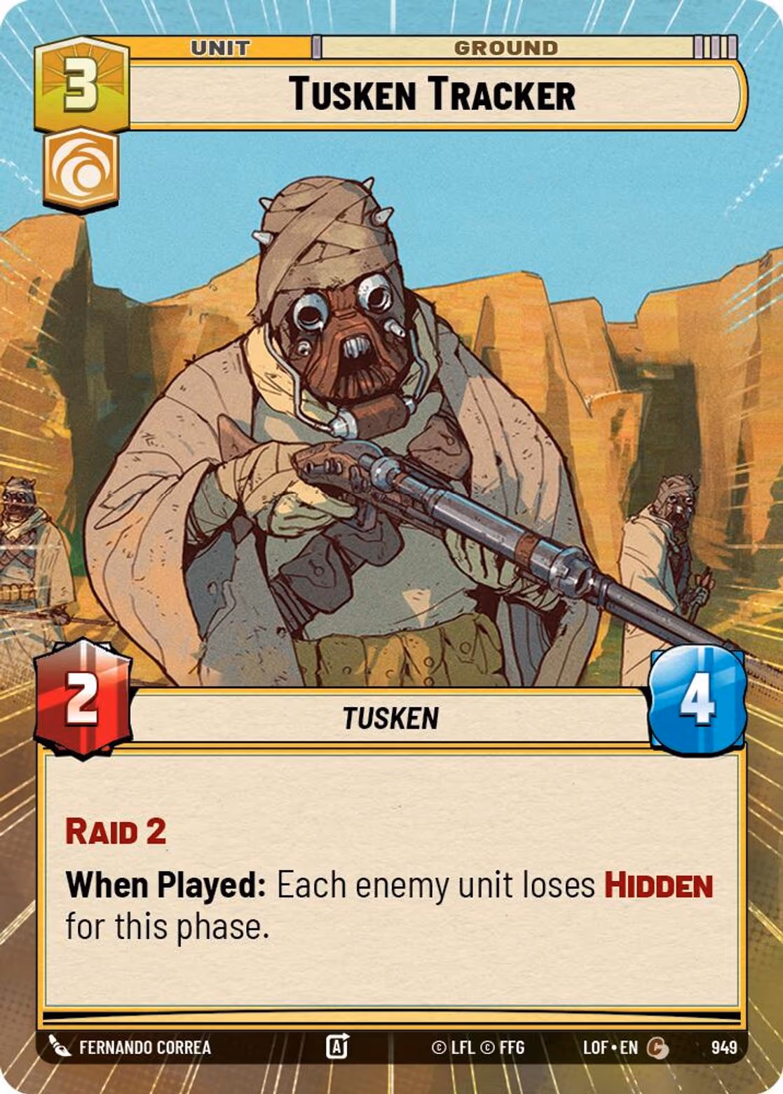 Tusken Tracker LOF-949 Hyperspace Foil Star Wars Unlimited card
