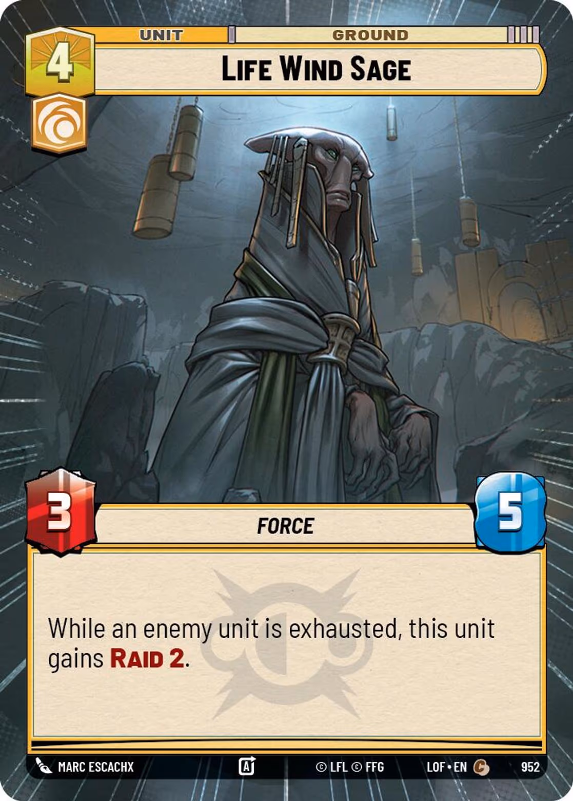 Life Wind Sage LOF-952 Hyperspace Foil Star Wars Unlimited card