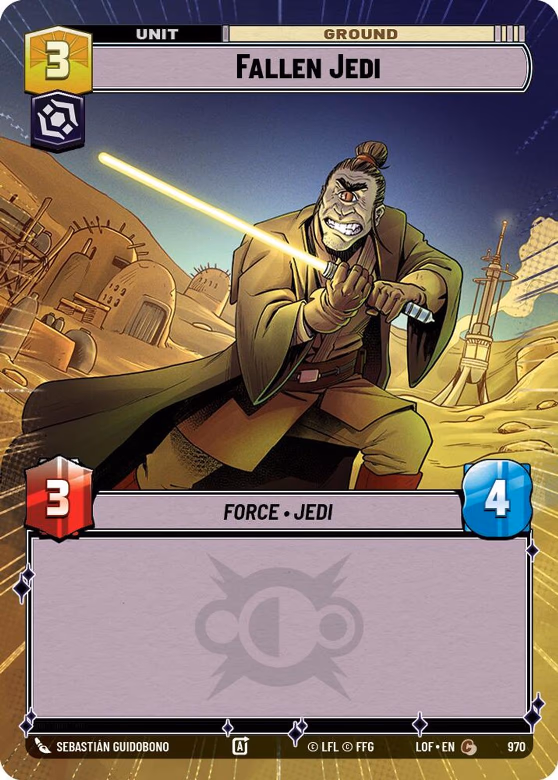 Fallen Jedi LOF-970 Hyperspace Foil Star Wars Unlimited card
