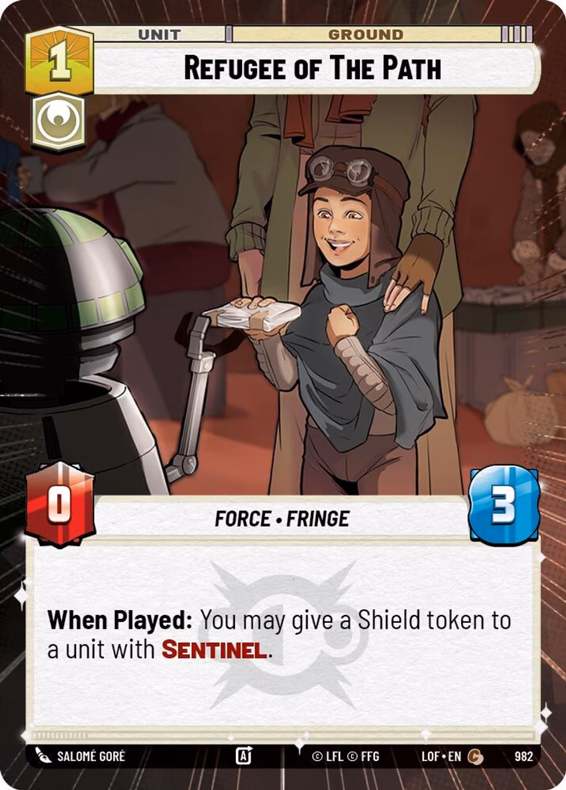 Refugee of The Path LOF-982 Hyperspace Foil Star Wars Unlimited card