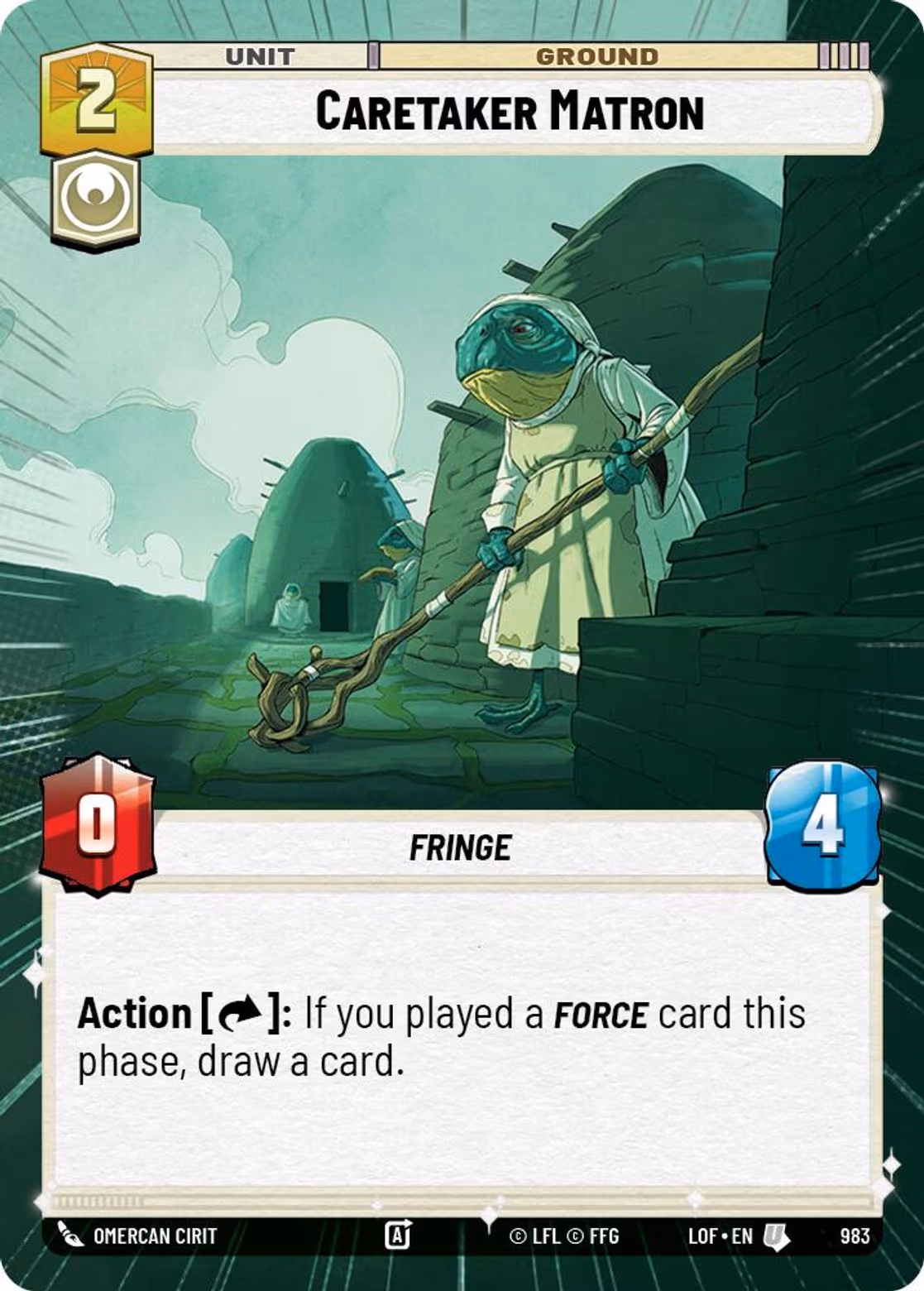 Caretaker Matron LOF-983 Hyperspace Foil Star Wars Unlimited card