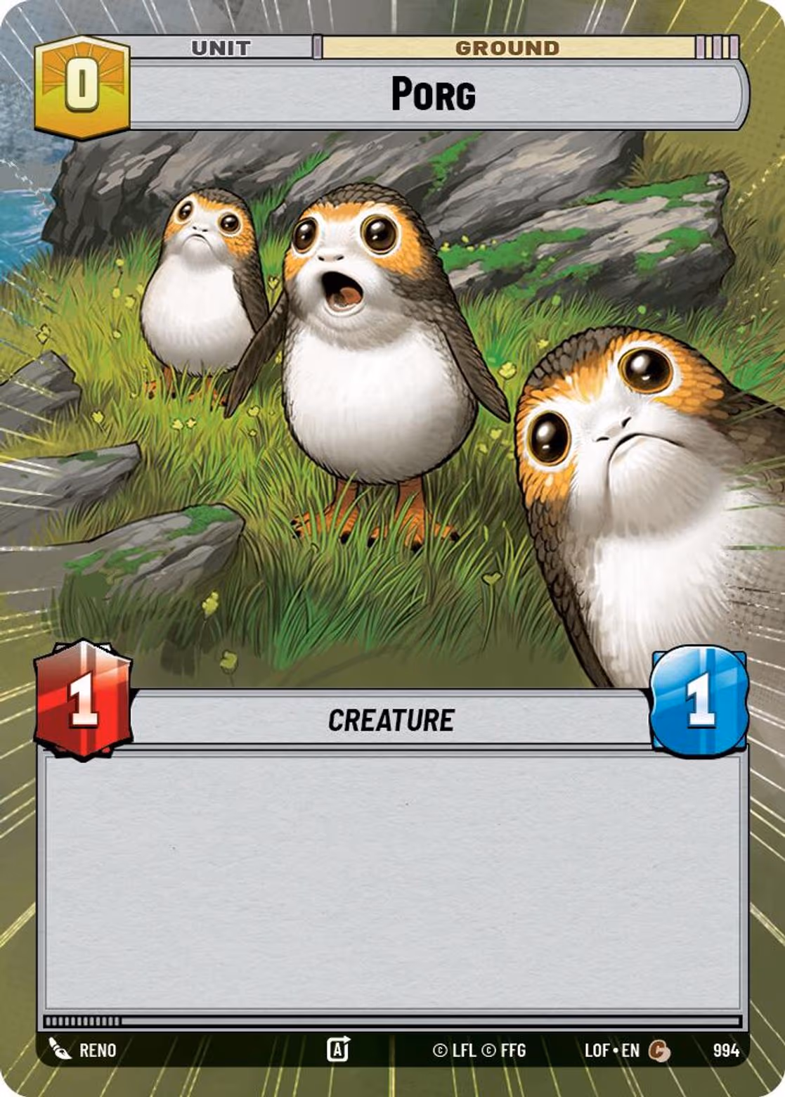 Porg LOF-994 Hyperspace Foil Star Wars Unlimited card